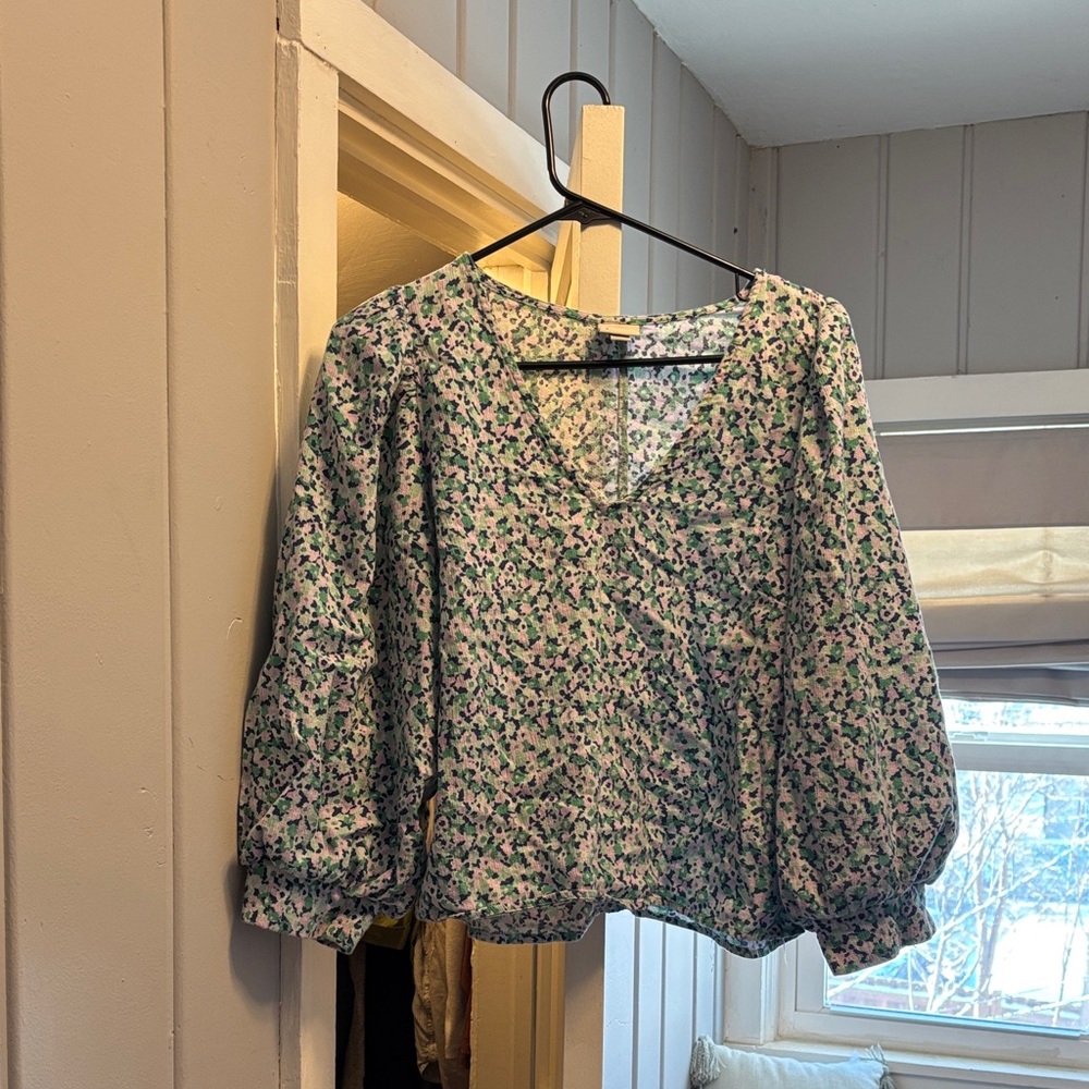 Floral Green and Pink Women's Top